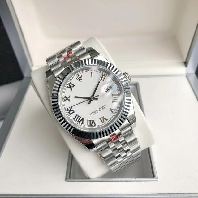 41mm Datejust-Style Imitation Mechanical Chronograph Movement Fully Automatic Solid Steel Band Men's Watch Waterproof Luminous Watch Wholesale detail 3