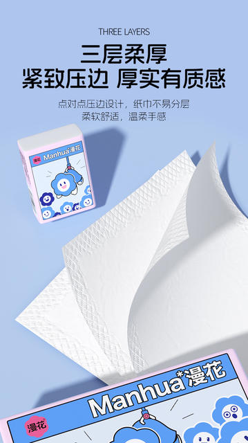 Portable Tissue Paper Small Pack of 18 Packs of Cleaning Napkins for On-The-Go Use detail 9