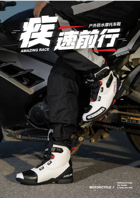 Four-Season Waterproof and Wear-Resistant Cycling Boots for Men and Women, Motorcycle Shoes, Motorcycle Cross-Country Rally Knight Boots, Special for Riding detail 6