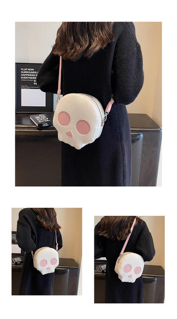 New Funny Skull Bag, Personalized and Interesting Crossbody Bag, Fashionable Contrasting Color Niche Design Shoulder Bag, Cross-Border Women's Bag detail 9