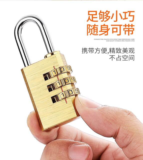 Pure Copper Solid Password Padlock Luggage Luggage Password Lock Gym Cabinet Door Padlock Password Lock Head Home Small Lock detail 8
