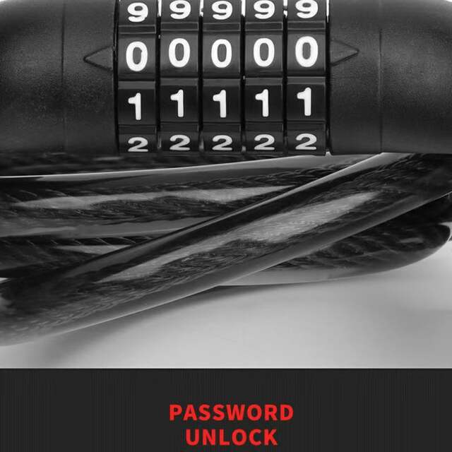 Bicycle key lock mountain anti-theft combination lock mountain bike portable chain steel cable electric bike bicycle lock detail 9