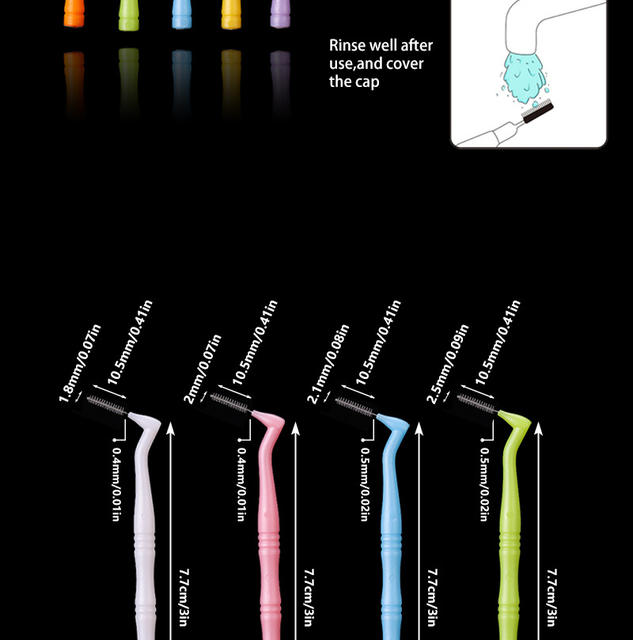 L-Shaped Interdental Brush 10/20/50 Pieces, 7-Shaped Bristles for Deep Cleaning between Teeth, Specialized Soft Bristles for Interdental Gaps detail 6
