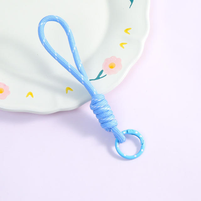 New Color-Blocked Mobile Phone Lanyard Accessories DIY Handmade Keychain Ring Accessories Material Bag Pendant Accessories Wholesale detail 11