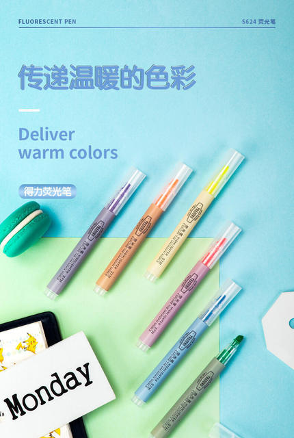 Deli S731 Highlighter Key Pen Marking Pen Student Supplies Hand Account Marking Color Pen Stationery Marking Pen detail 2