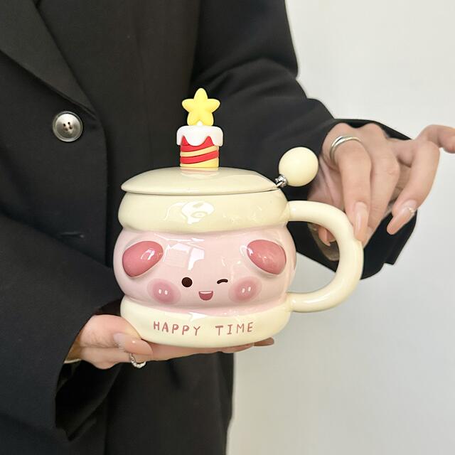 High Yan Value Girl's Heart Birthday Gift Piggy Cup for Male and Female Friends Couple Sisters Children's Gift Accompanying Gift detail 9