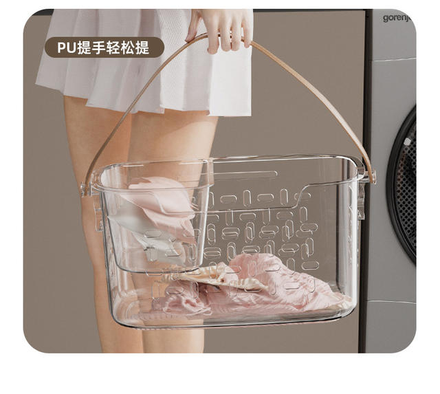 Dirty Clothes Basket Household Laundry Basket Bathroom Dirty Underwear Socks Clothes Split Transparent Breathable Dirty Clothes Bucket detail 7