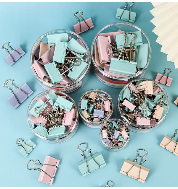 Morandi Color Long-Tail Metal Clips for Documents, Office Clips, Test Paper Clips, Iron Clips, Binder Clips, Wholesale detail 12