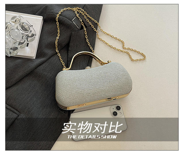 High-End Chain Handbag, Niche Design Women's Bag, Cross-Border New Fashion Chain Bag, Evening Bag, Rhinestone Crossbody Bag detail 9