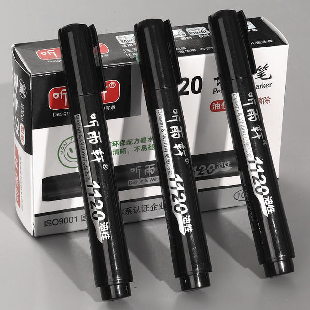 Tingyuxuan 1120 Marker Pen Waterproof Oily Thick Marker Pen Key Black Large Pen Does Not Fade Wholesale