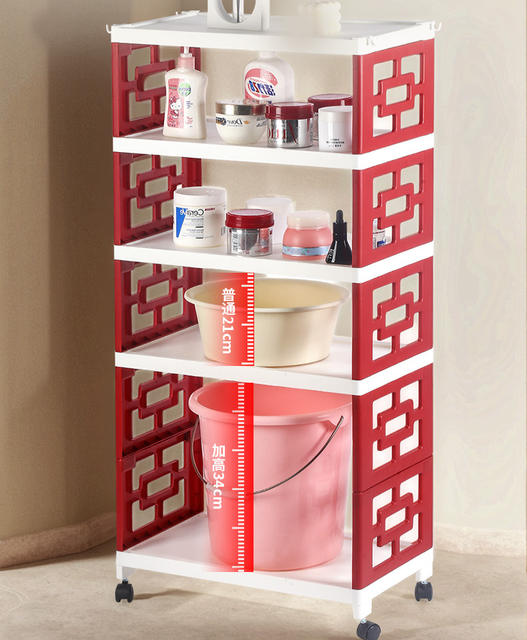 Multi-Layer Storage Rack Kitchen Fruit and Vegetable Snack Storage Rack Removable Pulley Trolley Floor-Standing Shoe Storage Rack detail 4