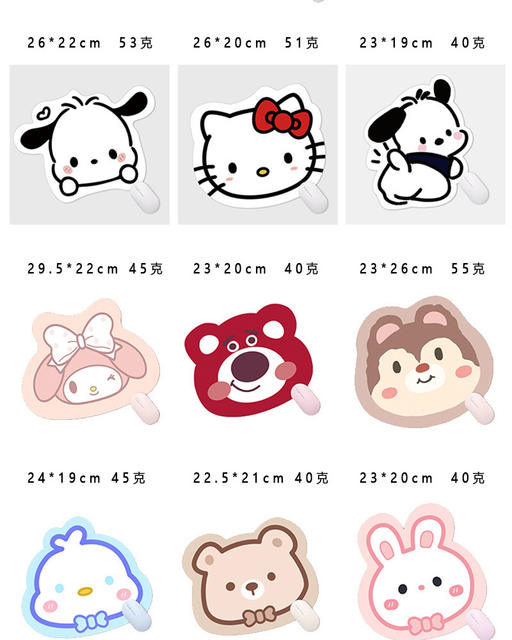 Sanrio Mouse Pad Small Size Cute Special-Shaped Mouse Pad Ins Style Cartoon Desk Pad for Girls Simple Leather detail 3