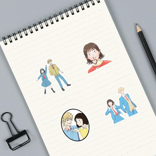 60 Japanese Anime Youthful Stickers Featuring Iwakura Mitsumi and Shima Sōsuke for Decorating Planners, Diaries, and Water Bottles detail 5