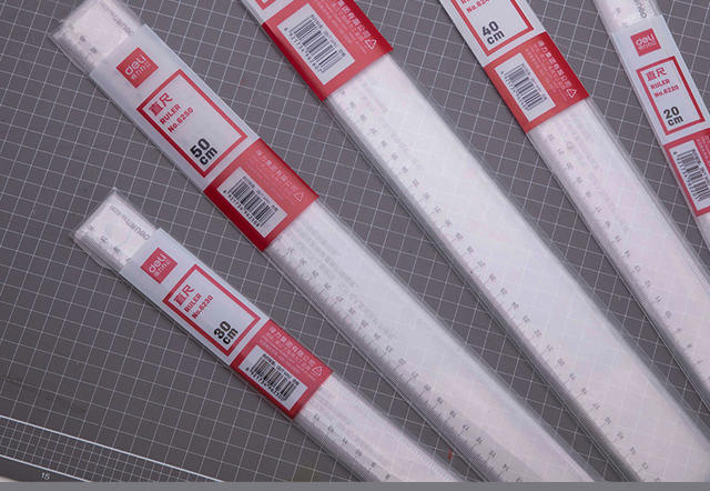 Deli 6240 Ruler 20/30/40/50/60cm Student Drawing Transparent Scale Plastic Ruler Stationery detail 8