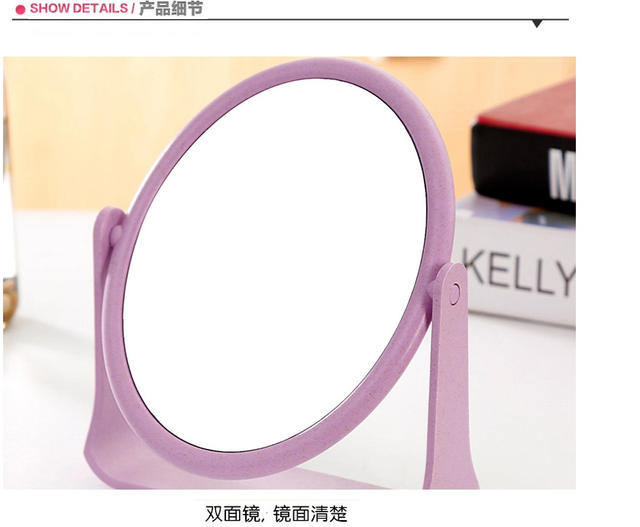 Double-Sided Desktop Mirror Dormitory Desktop Rotatable Student Makeup Small Mirror Desktop Portable Dressing Princess Mirror detail 3