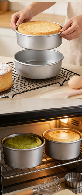 Chiffon Cake Mold for Home Oven, Anodized Removable Bottom Mold, Baking Tool, Mousse Mold, 4/6/8 Inch Mold detail 9