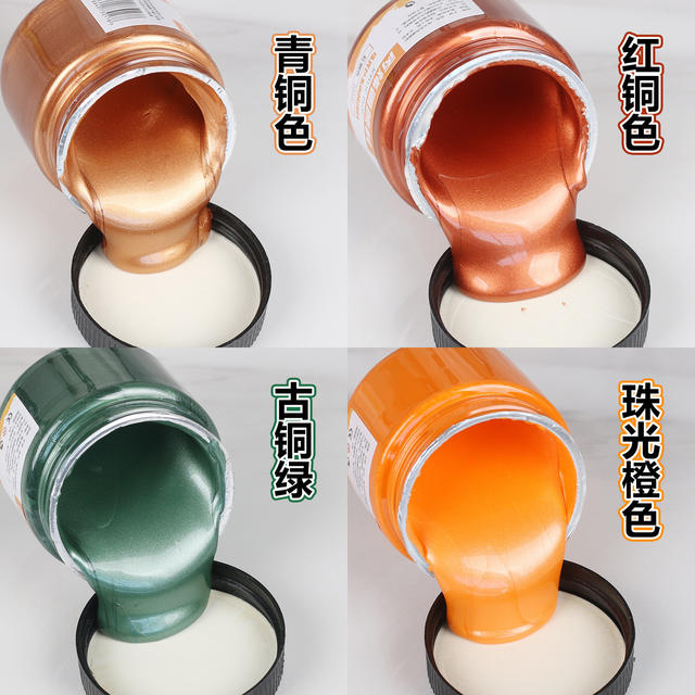 Pearlescent gold silver 300ml metallic paint wall painting hand painted pearlescent paint wholesale golden acrylic paint detail 7
