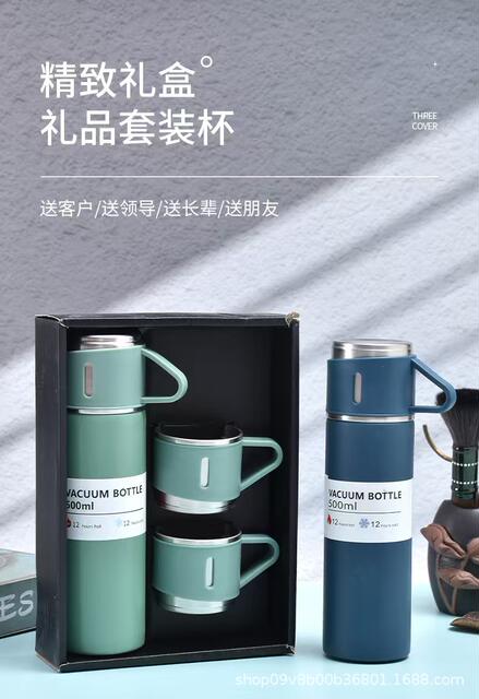 Cross-Border 304 One-Cup Three-Cover Dual-Use Outdoor Stainless Steel Vacuum Insulated Cup Large-Capacity Portable Water Cup All-Steel detail 7