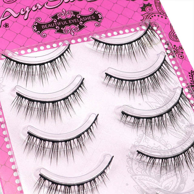 Natural single eyelid baby straight false eyelashes short black hard stem can support double eyelid innocent deer daily eyelashes detail 9