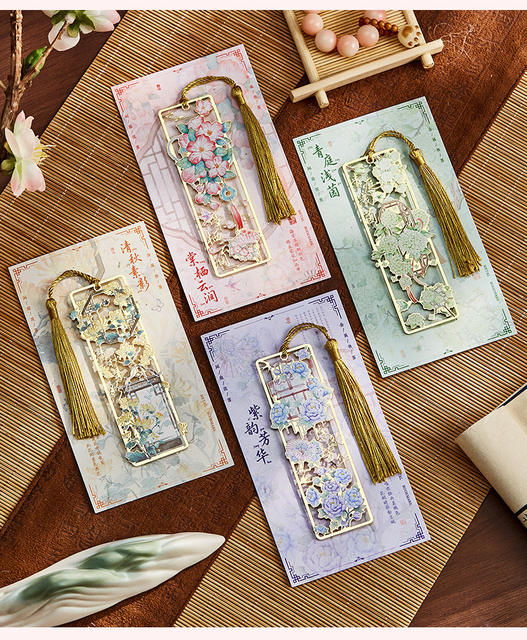 Cultural and Creative Antique-Style Floral Metal Bookmarks, Exquisite and Aesthetically Pleasing Hollow-Out Bookmarks in a Gift Box, Graduation Commemorative Gift for High School and College Entrance Exams detail 12