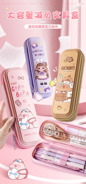 Cartoon Pencil Case for Men and Women Pencil Bag First Grade Large Capacity Pencil Case detail 1