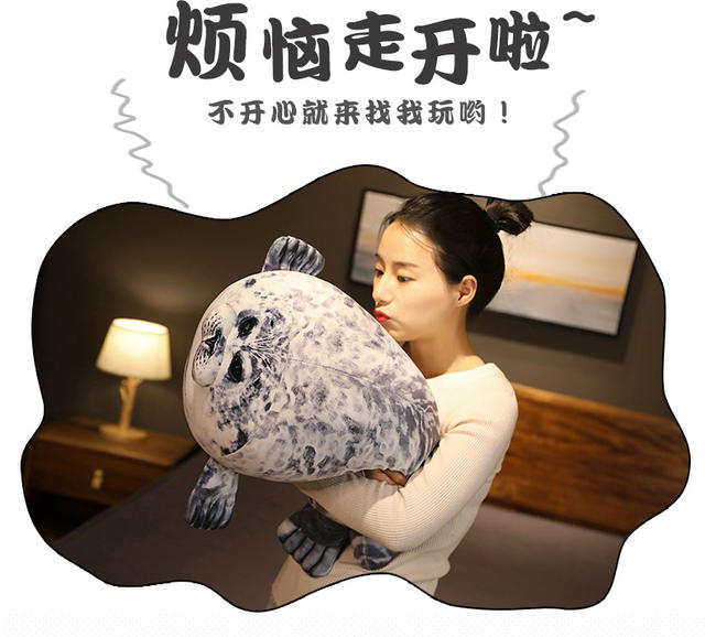 Japan Osaka Seal Pillow Sea Tour House Popular Soft Seal Doll Aquarium Plush Toy Cross-border Hair detail 5