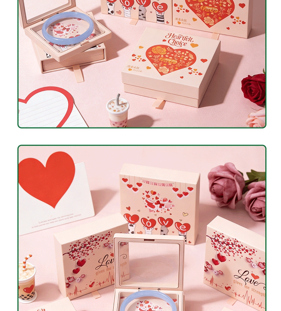 New Jewelry Packaging Box Pe Film Suspension Box Bracelet Earrings Jewelry Dust-Proof Transparent Pull-Out Display Box Wholesale detail 10