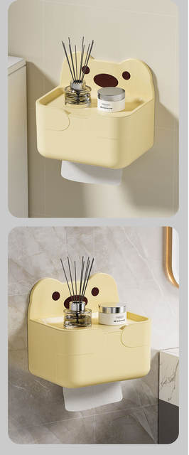 Creative Cartoon Tissue Box Multifunctional Wall Removable Mask Storage Box Living Room Bathroom Wall Mounted Paper Box detail 12