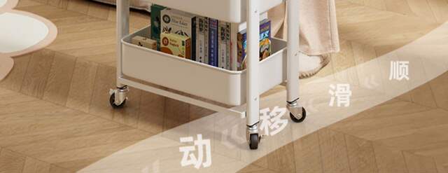 Carefully Selected Under-Desk Bookshelf Storage Rack, Mobile Trolley with Wheels, Multi-Layer Storage Rack for Books and Bags Beside the Table for Middle and High School Students detail 8
