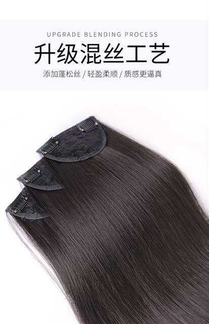 Paintings Coco wig piece women's one piece three piece long straight hair pad hair piece increase amount hair patch factory wholesale detail 9