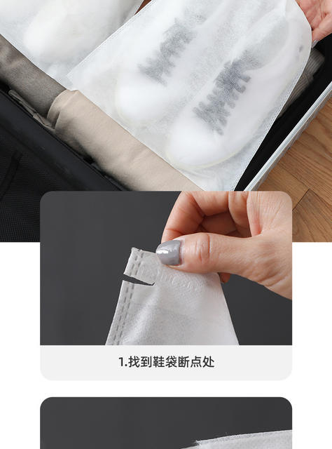 Anti-Yellowing Shoe Storage Bag with Drawstring, Dust-Proof Shoe Cover, Non-Woven Fabric White Shoe Cover, Moisture-Proof and Mildew-Proof Travel Bag detail 6