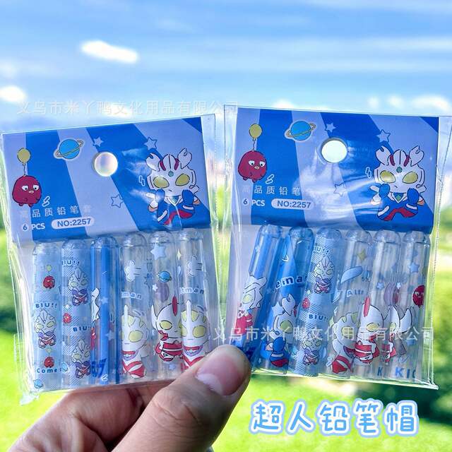 High-Quality Pencil Caps, Cute Stationery Accessories, Creative Gift for Primary School Students, 6-Piece Bagged Set detail 7