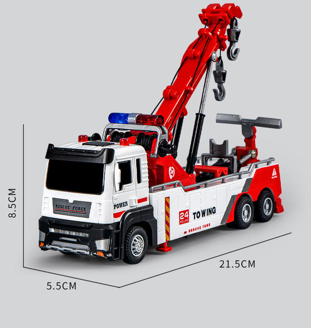 Children's Oversized Crane Engineering Toy Car Artificial Pull-Back Car Boy 3 to 6 Years Old Tow Truck Rescue Truck Transport Truck detail 10