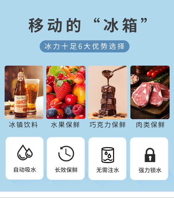 Self-Absorbing Water Ice Packs, Disposable, No Water Needed, for Express Delivery, Seafood Refrigeration, Fresh-Keeping Bags, Reusable, Manufacturer Custom Wholesale detail 12