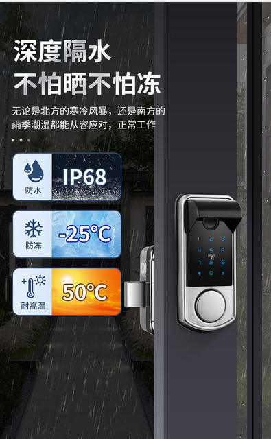 Fingerprint Lock for Home Use, Universal Courtyard Door Password Lock, Traditional Iron Gate Smart Lock detail 4