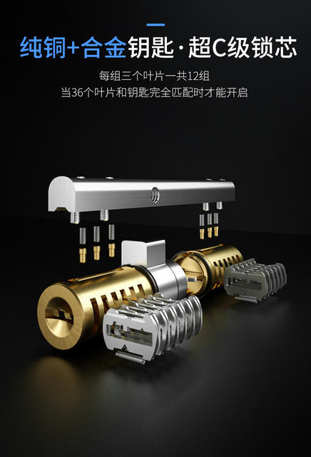 Anti-theft door lock cylinder Super C- Class door lock copper lock anti-theft door lock mechanical door lock factory direct sales detail 9