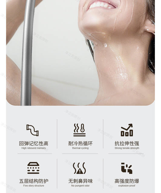 Pvc Shower Hose, Bath Pipe, Shower Water Pipe Connection Pipe, Shower Heater Accessories, Bendable detail 4