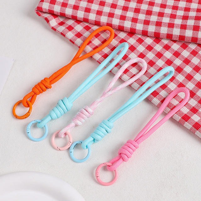 Cute Dopamine Short Phone Lanyard from Xiaohongshu, Dopamine Colorful Rope Keychain Lanyard Accessory detail 4