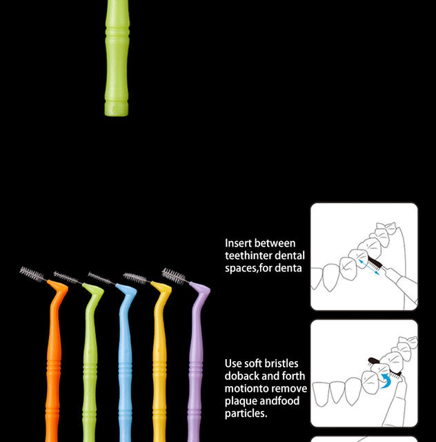 L-Shaped Interdental Brush 10/20/50 Pieces, 7-Shaped Bristles for Deep Cleaning between Teeth, Specialized Soft Bristles for Interdental Gaps detail 5