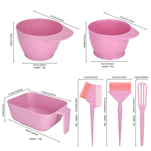Wheat Straw Hair Dyeing Tools, Hair Dyeing Bowl, Hair Salon and Barber Shop Perm and Dye Tools, Dye Paste Mixing Stick, Hair Dye Brush detail 10