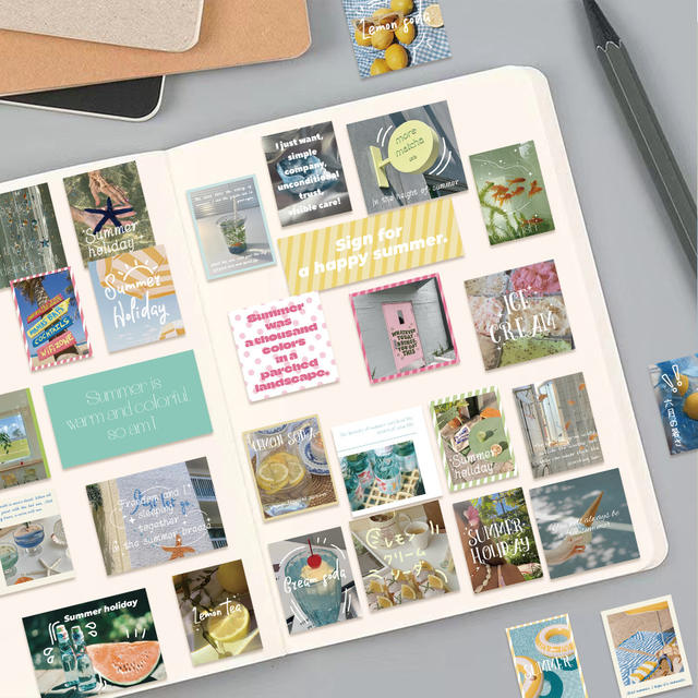 30 Summer Fresh Stickers Decorative Handbook Diary Laptop Phone Case Guitar Water Cup Scrapbook detail 7