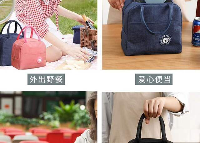 Lunch Bag Cationic Lunch Box Bag Oxford Cloth Thermal Insulation Bag Thickeneded Waterproof Aluminum Foil Satchel Lunch Box Bag detail 8