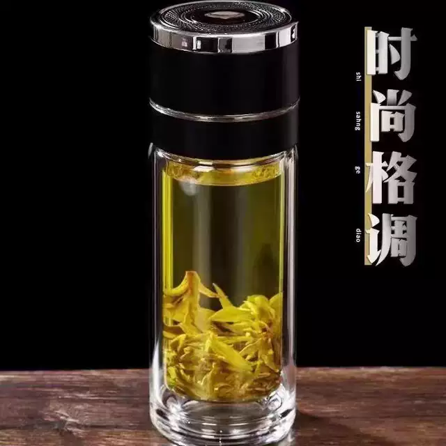 One-Touch Open Lid Car Cup, High Borosilicate Glass Cup, Shatter-Resistant Double-Layer Glass Cup, Quick-Open Men's Tea Cup detail 5