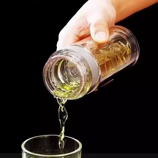 One-Touch Open Lid Car Cup, High Borosilicate Glass Cup, Shatter-Resistant Double-Layer Glass Cup, Quick-Open Men's Tea Cup detail 7