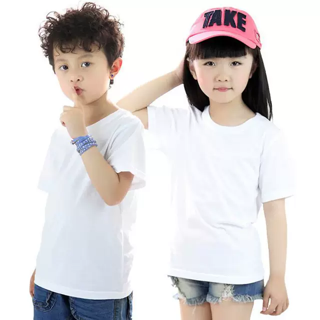 Tie-Dye Short-Sleeved T-Shirt Siqin Kidsren's Pure White Men's and Women's Pure Color Blank Tops Hand-Painted Graffiti T-Shirt detail 7