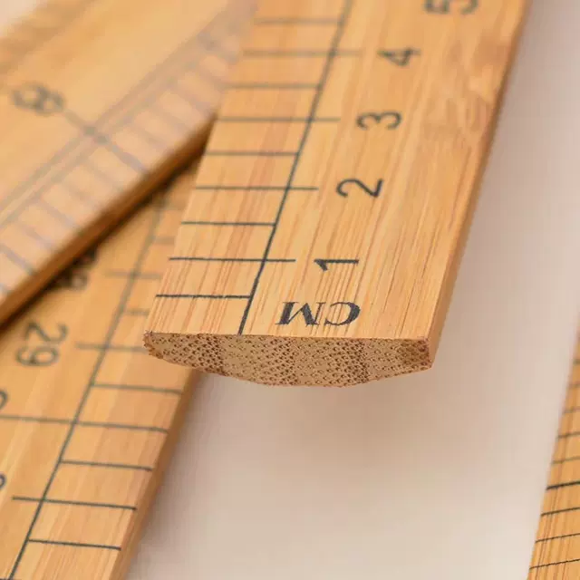 Bamboo Ruler, Straight Ruler, Clothing Measuring Ruler, Wooden Ruler, Teaching Ruler, 1.0m Bamboo Rulers, Tailor's Ruler for Measuring Fabric, Inches, 33cm Wooden Rulers detail 2