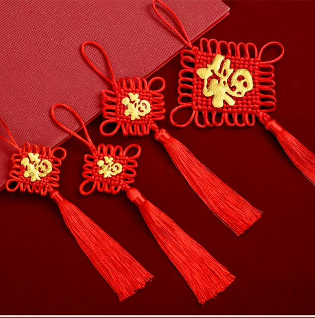 Small Big Red Chinese Knot Paste Golden Fortune Nafu Pendant Spring Festival New Year Decoration Festive Home Decoration detail 5