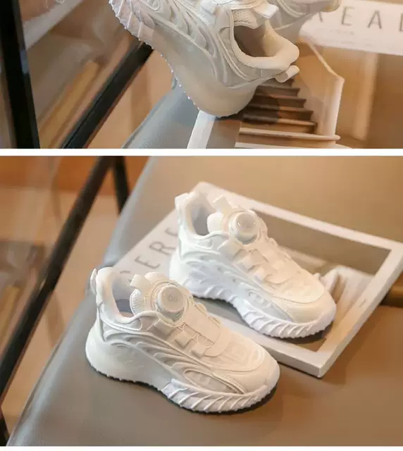 Children's Shoes Boys' White Shoes 2025 Spring & Fall New Kidsren's Breathable White Sports Shoes Boys Mesh Primary School Students detail 8