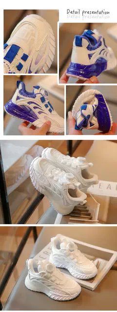 Children's Shoes Boys' White Shoes 2025 Spring & Fall New Kidsren's Breathable White Sports Shoes Boys Mesh Primary School Students detail 7