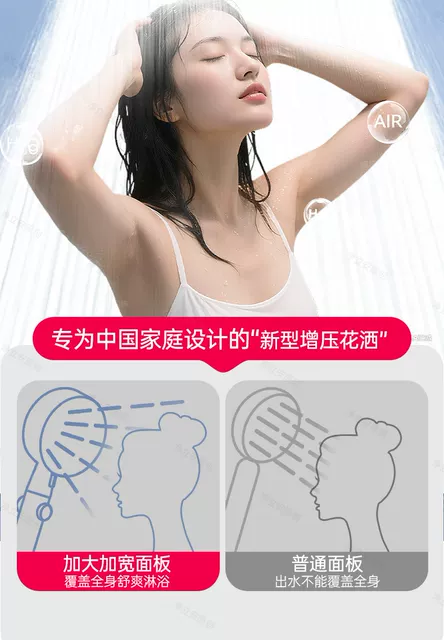 Supercharged Shower Head with Powerful Pressure and Large Water Flow for Home Bathroom Shower, Integrated Hose and Showerhead, a Bathing Essential detail 7
